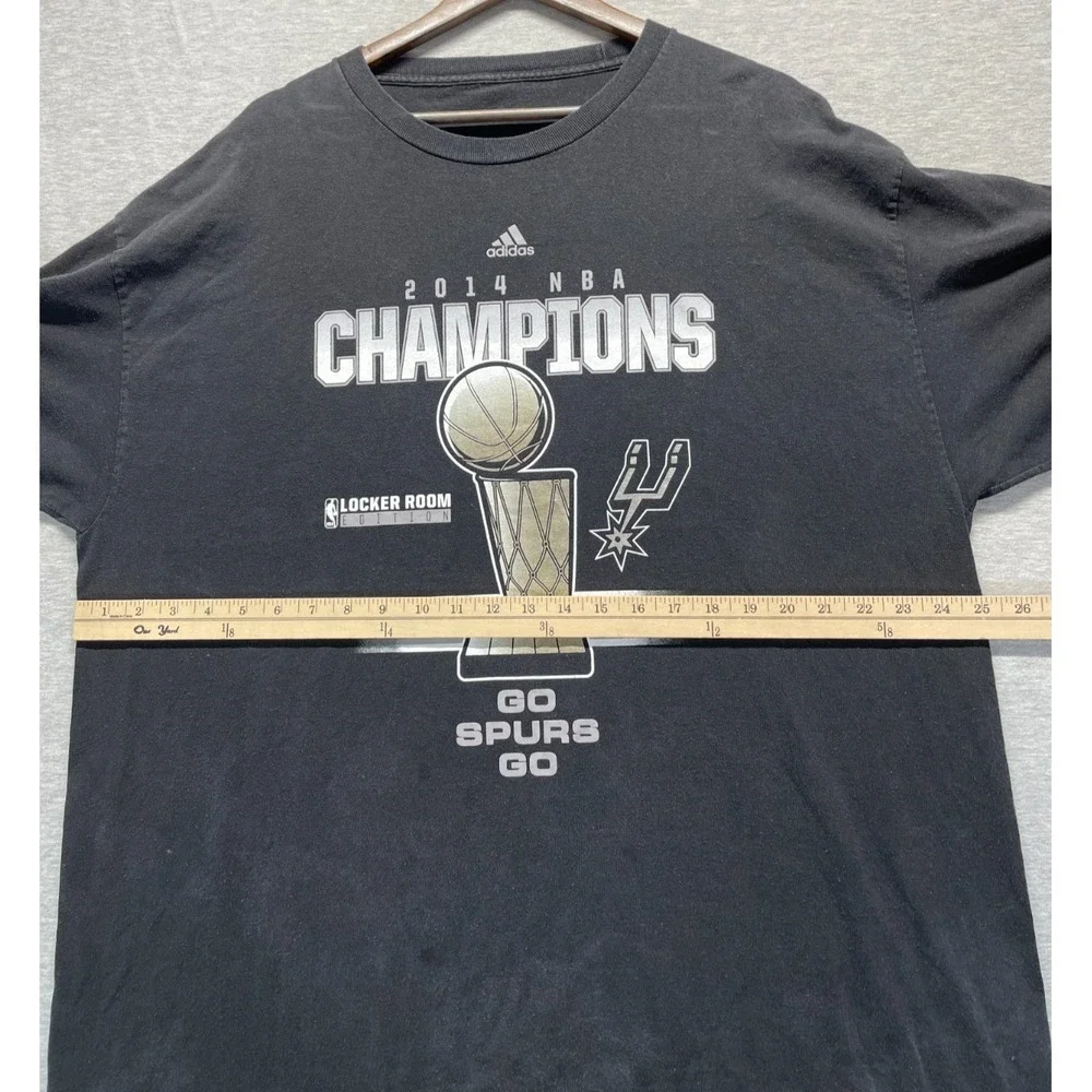 San Antonio Spurs 2014 NBA Champions Locker Room T Shirt Mens XL Black Adidas